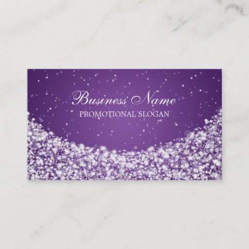 Customizable Glamorous Star Sparkle Purple Business Card