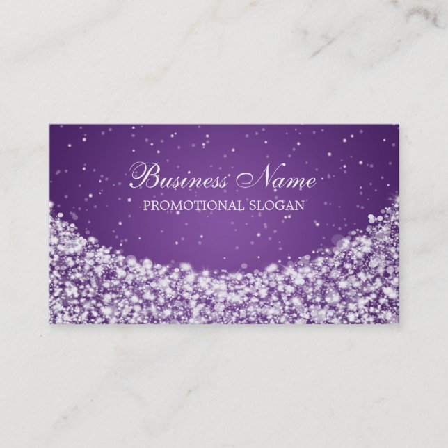 Glamorous Star Sparkle Purple Business Card (Front)