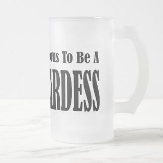 Glamorous Stewardess Frosted Glass Beer Mug