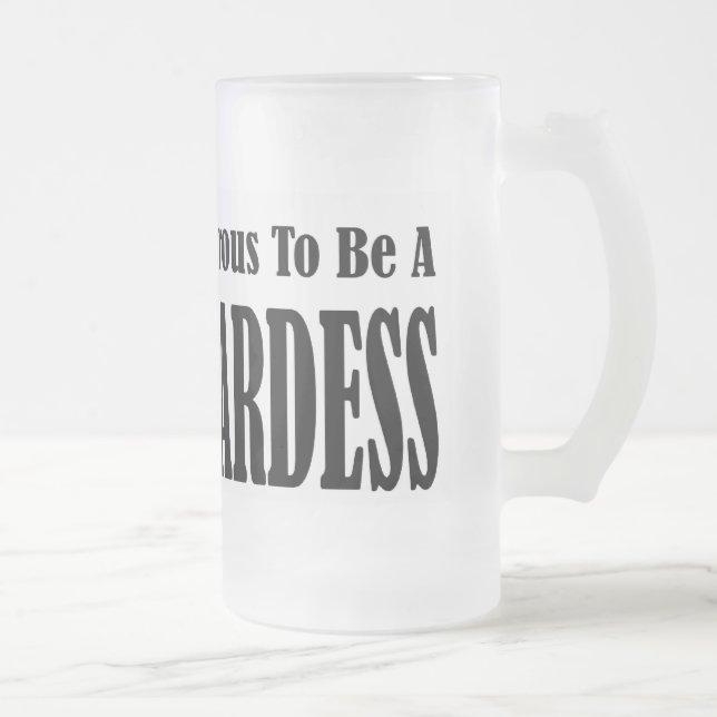 Glamorous Stewardess Frosted Glass Beer Mug (Right)