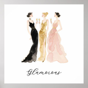 Glamorous Stylish Ladies Evening Gown Toast TMF25 Poster