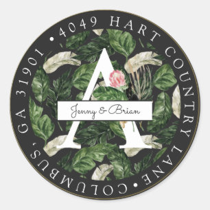 Glamorous Summer Greenery Return Address Sticker