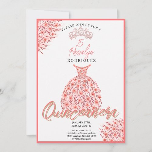 Glamorous Sweet 15 Quinceañera Invitation