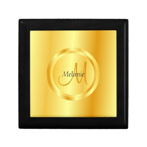 Glamorous Template Faux Gold Modern Monogram Gift Box