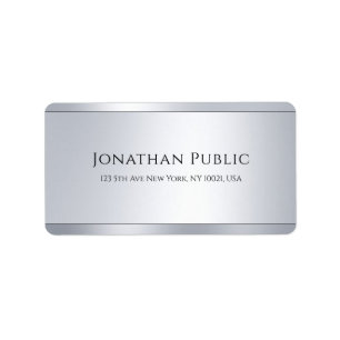 Glamorous Template Professional Silver Modern Label