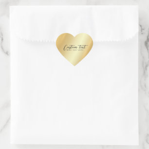 Glamorous Template Your Custom Text Elegant Gold Heart Sticker