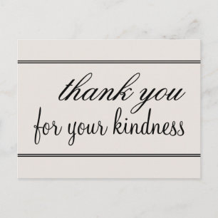Glamorous "thank you for your kindness" Postcard