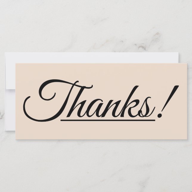 Glamorous "Thanks!" Card (Front)