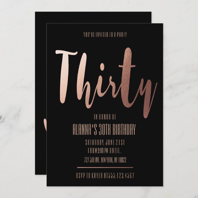 Glamorous, Thirty Birthday Invitations (Front/Back)