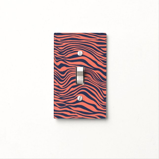 Glamorous Tiger Stripes Animal Print Light Switch Cover (In Situ)