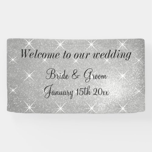 Glamorous top wedding party welcome banner sign
