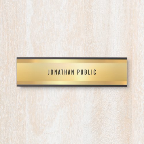 Glamorous Trendy Faux Gold Modern Template Door Sign