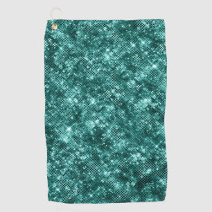 Glamorous Turquoise Sparkle Dots Elegant Chic Golf Towel
