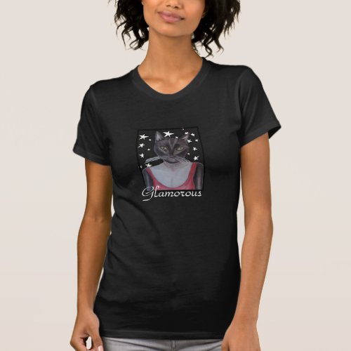 Glamorous Tuxedo Cat T_Shirt