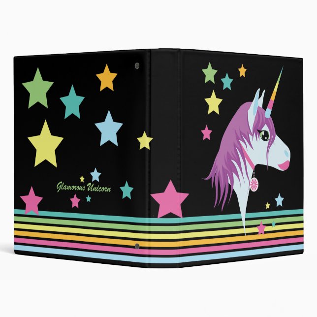 Glamorous Unicorn Binder for Girls (Background)