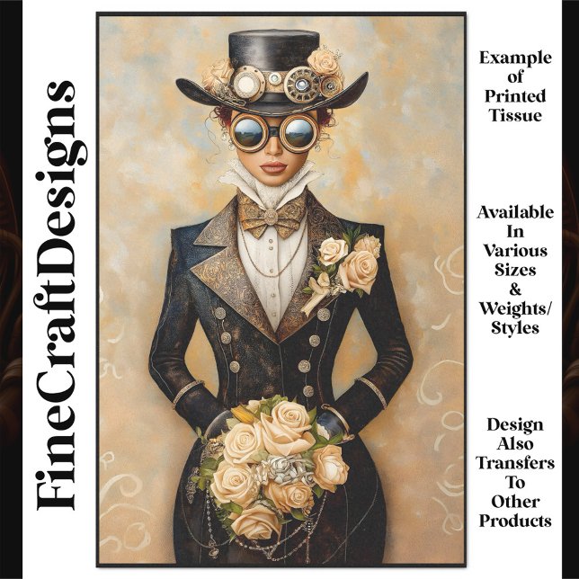 Glamorous Victorian Bride & Flowers R8 Decoupage Tissue Paper (Creator Uploaded)