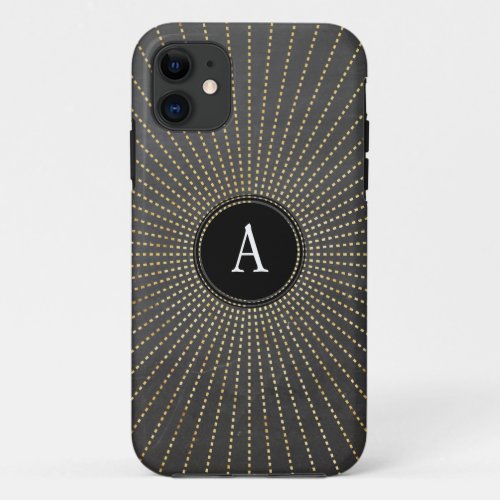 GLAMOROUS vintage art deco sunburst chalkboard iPhone 11 Case