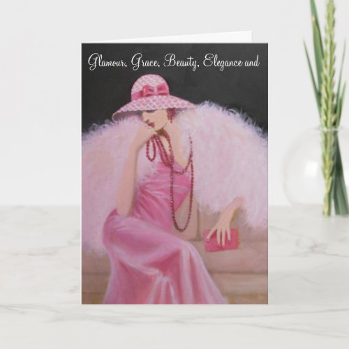 Glamorous Vintage Lady Birthday Card