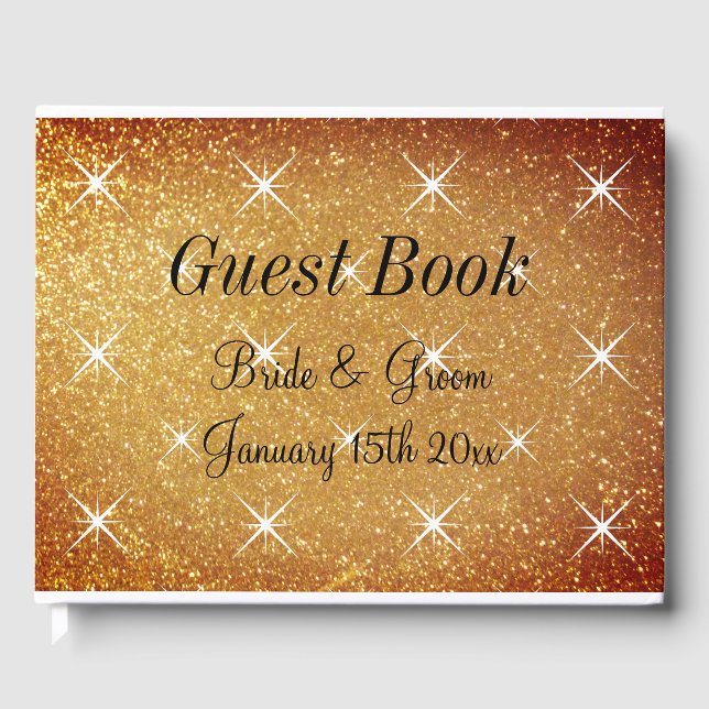 Glamorous wedding guest book with sparkly cover (Front)