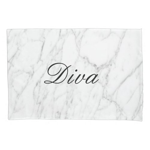 Glamorous white marble stone pillowcase with name