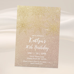 Glamorous Winter Glitter 30th Birthday  Invitation