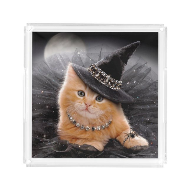Glamorous Witch Kitten Acrylic Tray (Front)