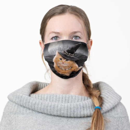 Glamorous Witch Kitten Adult Cloth Face Mask