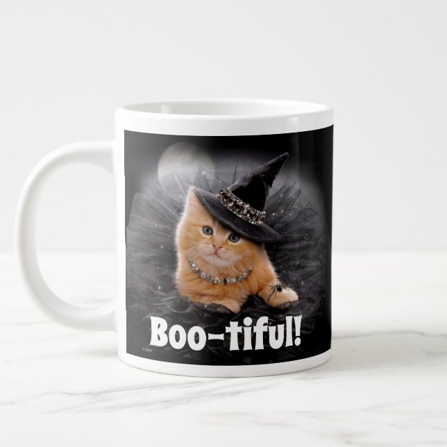 Glamorous Witch Kitten Giant Coffee Mug (Left)