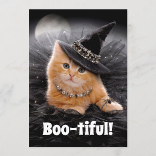Glamorous Witch Kitten Invitation