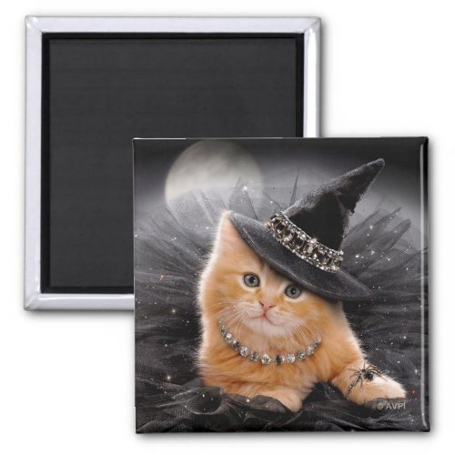 Glamorous Witch Kitten Magnet