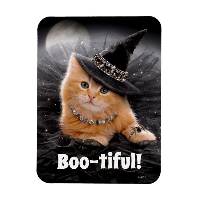 Glamorous Witch Kitten Magnet (Vertical)