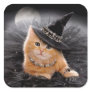 Glamorous Witch Kitten Square Sticker