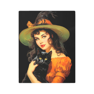 Glamorous Witch Vintage Halloween Pin-up Art