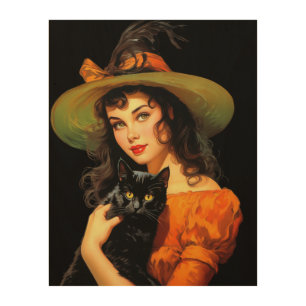 Glamorous Witch Vintage Halloween Pin-up Art