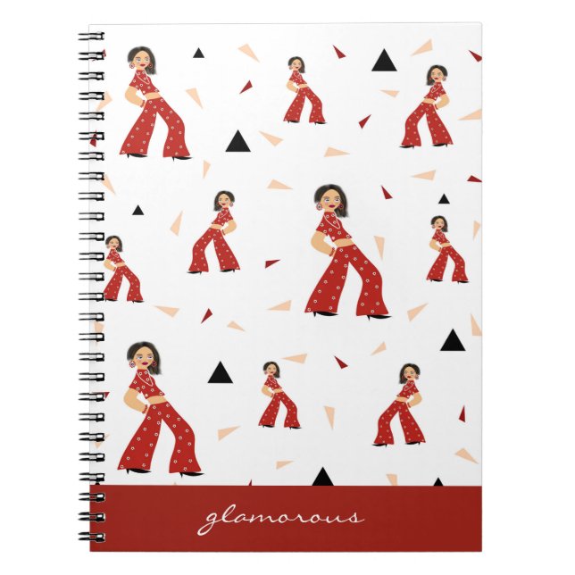 Glamorous woman pattern notebook (Front)