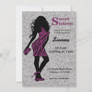Glamorous Woman Sweet 16 Invitation