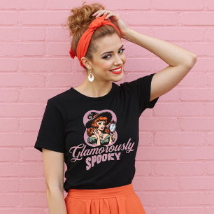 Glamorously Spooky Retro Witch Halloween Shirt