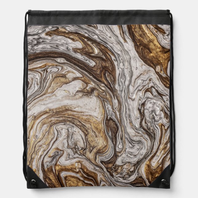 glamour 001 liquid brown colors drawstring bag (Front)
