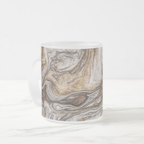 glamour 001 liquid brown colors frosted glass coffee mug