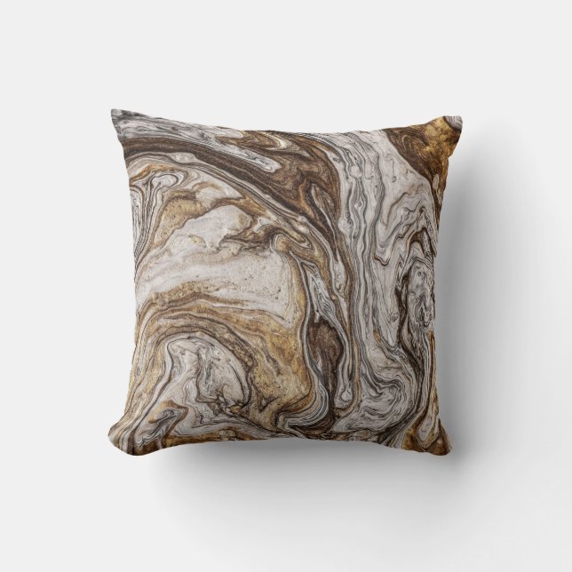 glamour 001 liquid brown colors throw pillow (Front)