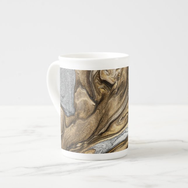 glamour 002 liquid brown colors bone china mug (Front Left)