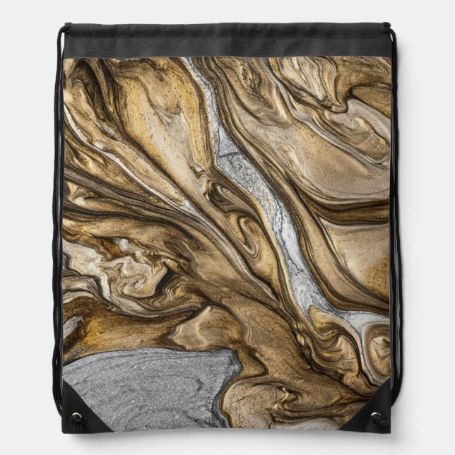 glamour 002 liquid brown colors drawstring bag (Front)