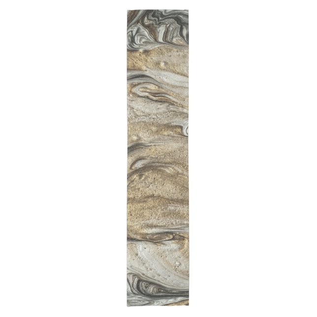 glamour 003 liquid brown colors short table runner (Front)