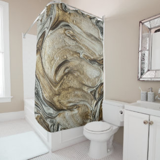 glamour 003 liquid brown colors shower curtain