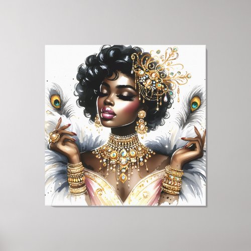 Glamour and Grace The Jewel_Studded Lady in Peace Canvas Print