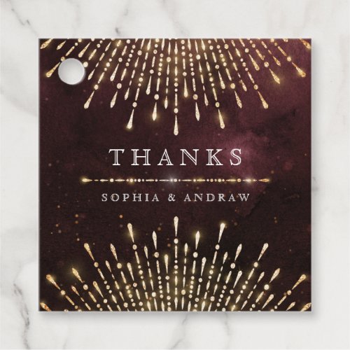 Glamour Art Deco Burgundy Vintage deco thank you Favor Tags