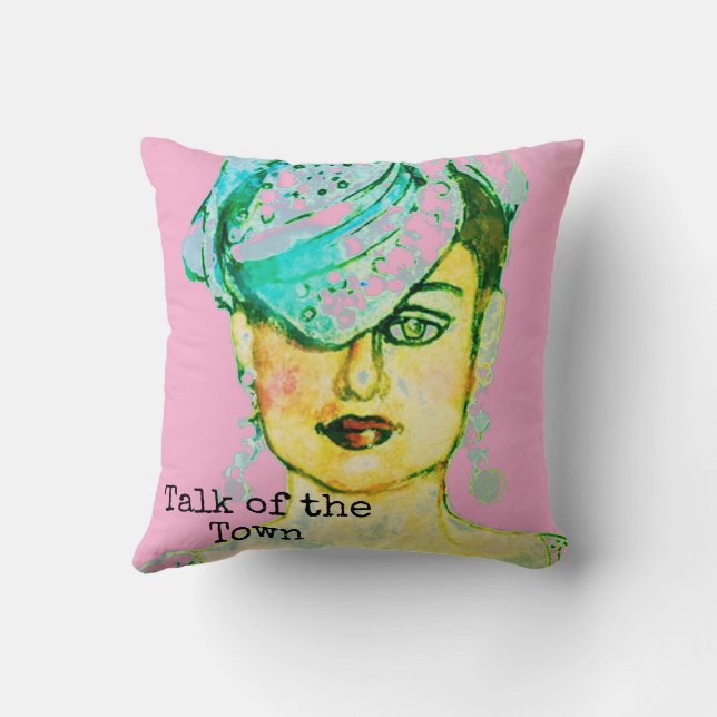  Glamour Art Paris High Fashion Model  Throw Pillow (Back)