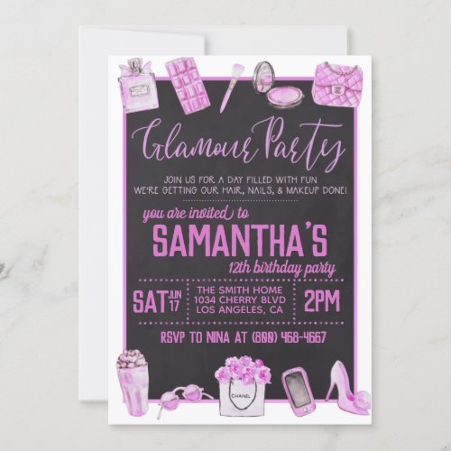 Glamour Birthday Party Invitation