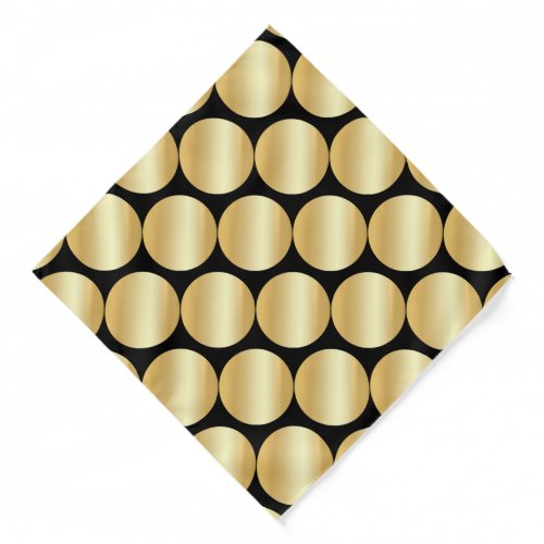 Glamour Black And Gold Dots Trendy Chic Template Bandana