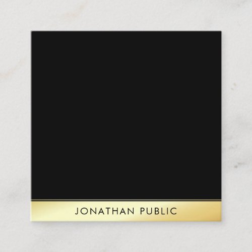 Glamour Black Gold Professional Elegant Template Square Business Card